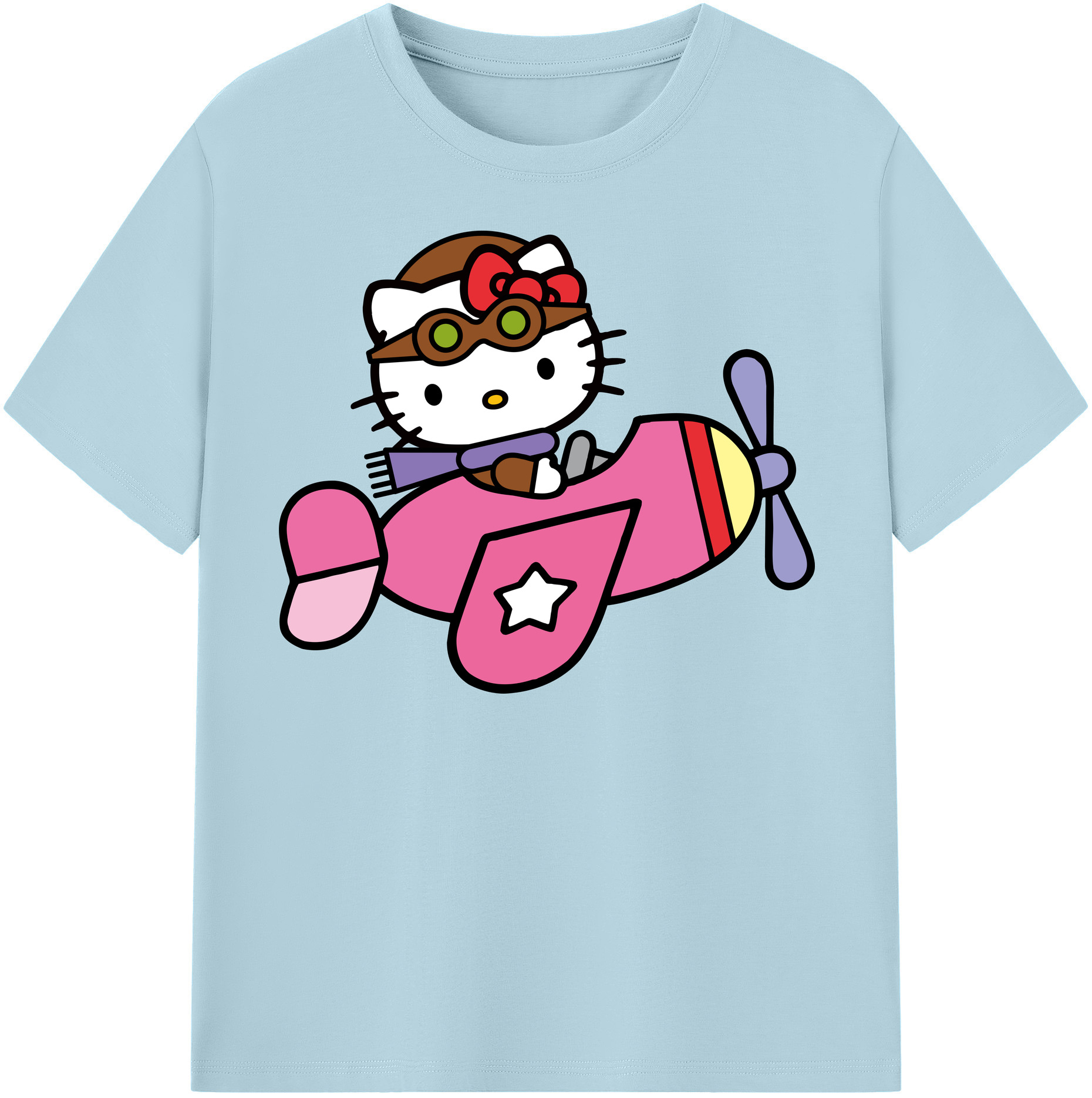 （画像用） Hello Kitty ハローキティ 綿100％半袖Tシャツ（フロントプリント）